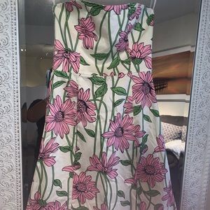 Strapless floral dress